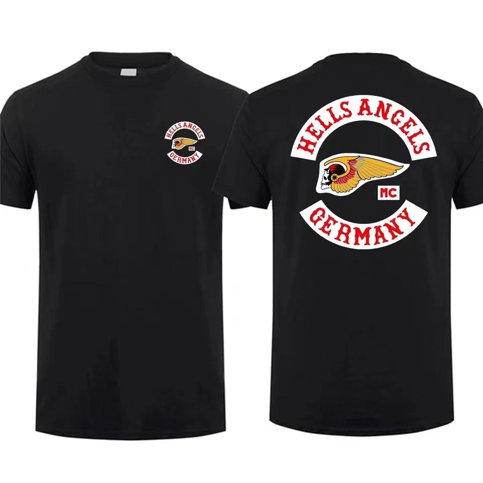 Eltern-Kind Erstaunliches Herren-T-Shirt Baumwolle Übergroß Sommer Junge Doppelseitig Hells Angels Bruderschaft Tops T-Shirts Kurzarmhemd L von Joom DACH