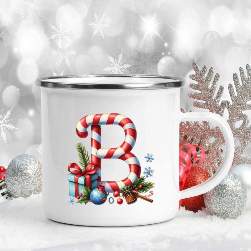 Emaille-Becher mit 26 Buchstaben, bedruckt, für Kaffee, Saft, Milch, Tassen mit Weihnachtsgriff, Weinbecher, Weihnachten, beste Geschenke für Sie von Joom DACH