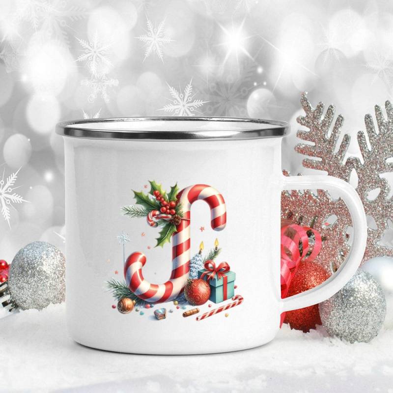 Emaille-Becher mit 26 Buchstaben, bedruckt, für Kaffee, Saft, Milch, Tassen mit Weihnachtsgriff, Weinbecher, Weihnachten, beste Geschenke für Sie von Joom DACH