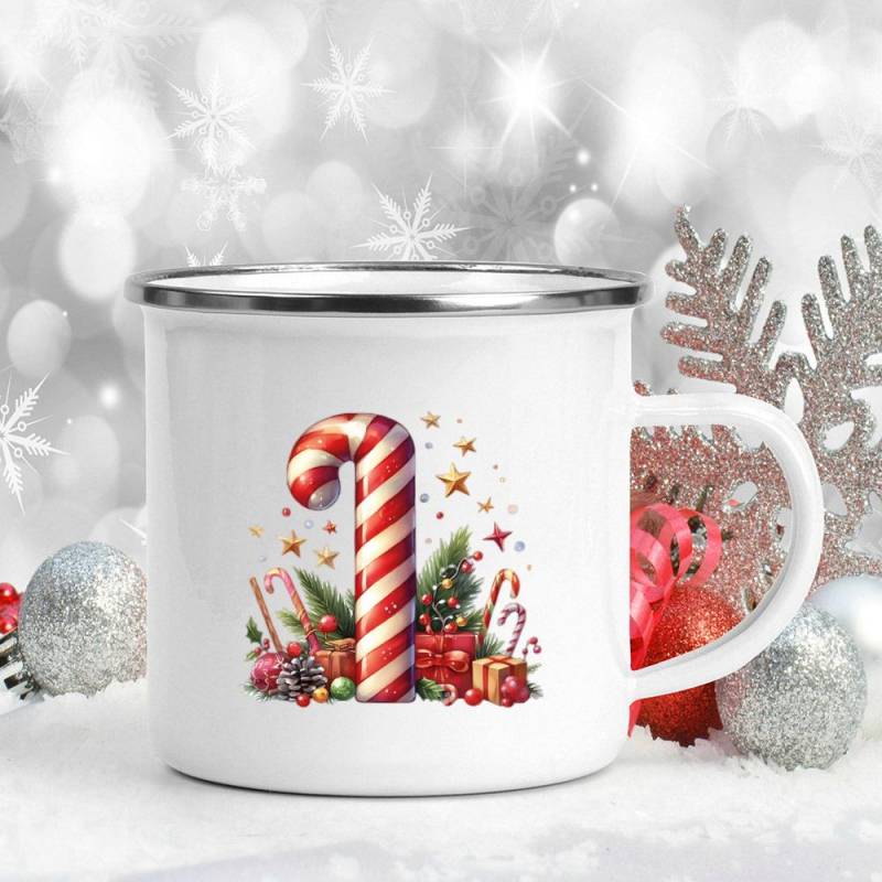 Emaille-Becher mit 26 Buchstaben, bedruckt, für Kaffee, Saft, Milch, Tassen mit Weihnachtsgriff, Weinbecher, Weihnachten, beste Geschenke für Sie von Joom DACH