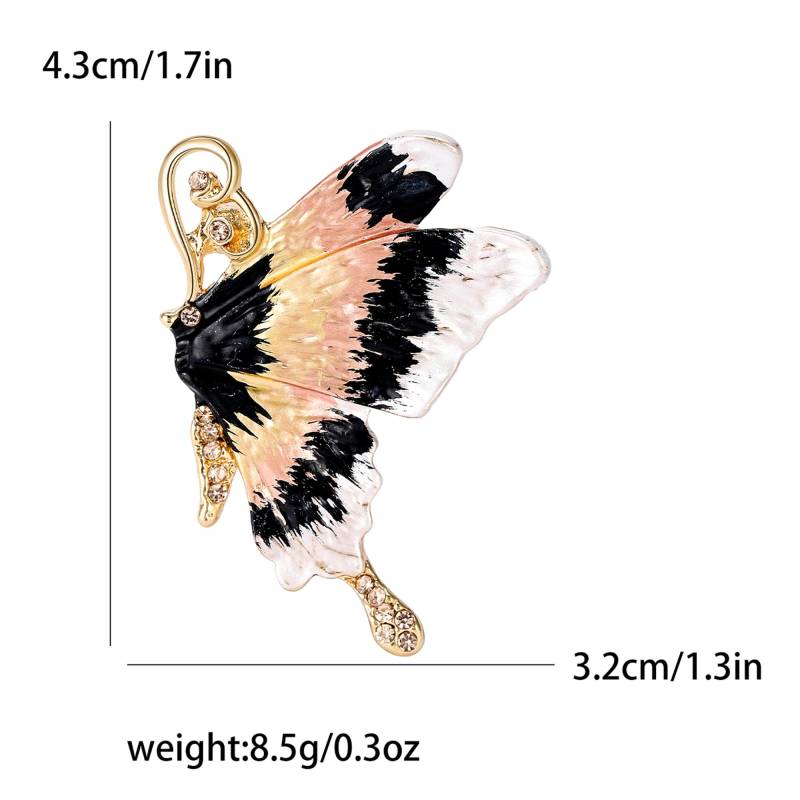 Emaille Schmetterlingsbrosche für Damen Unisex Strass Insektennadeln Bankett Party Rucksack Geschenke Schmuck Accessoires von Joom DACH