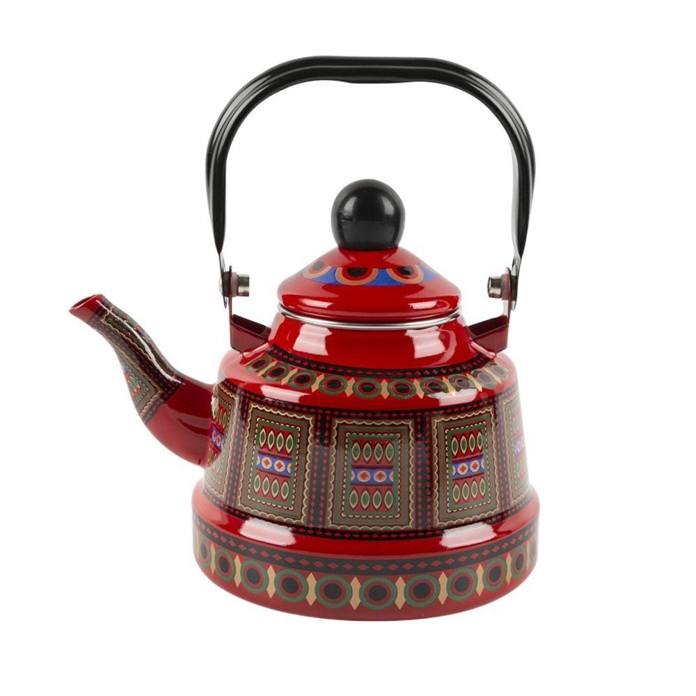Emaille-Teekessel im europäischen Stil, handgefertigte Teekanne, exquisiter Wasserkessel 1.7L von Joom DACH