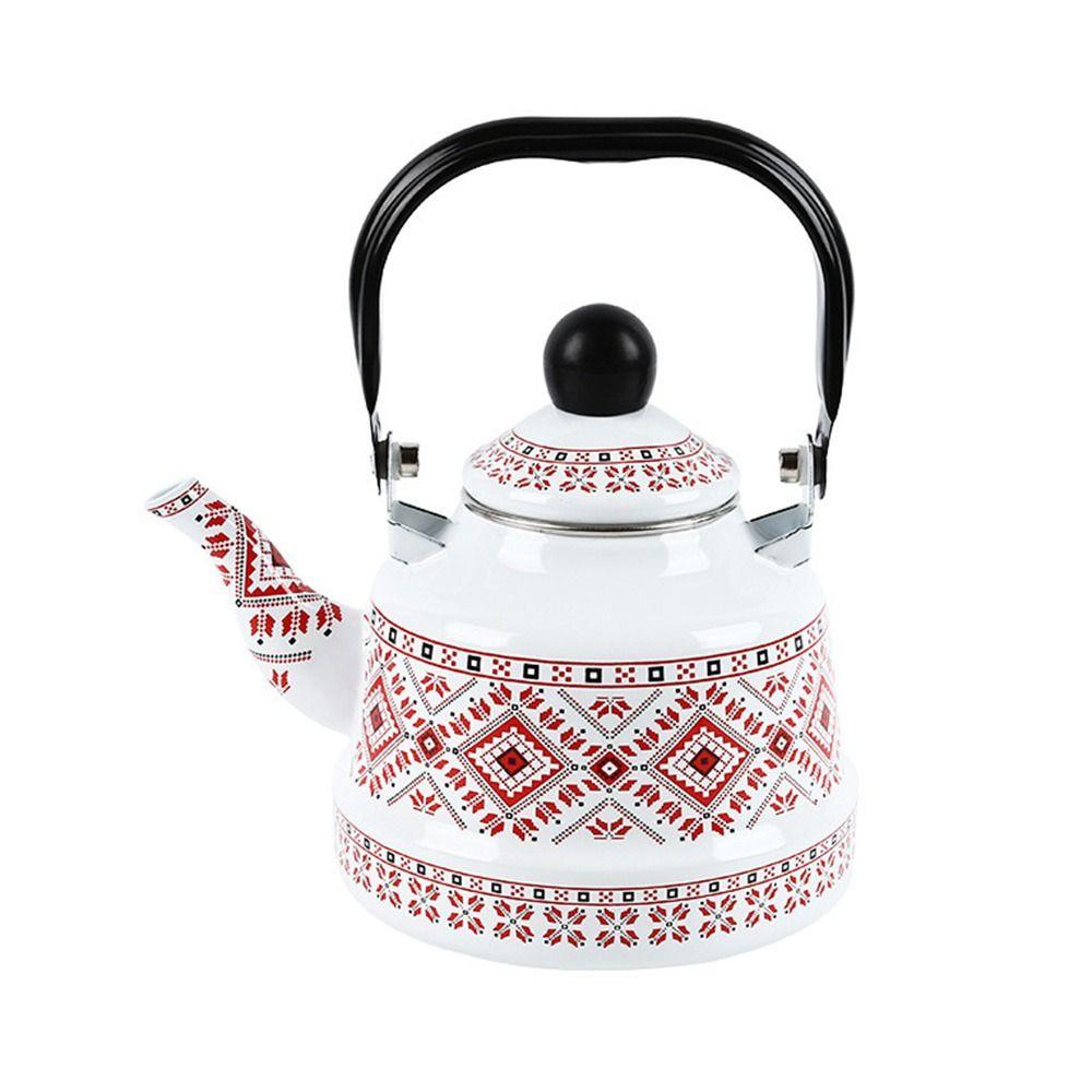 Emaille-Teekessel im europäischen Stil, handgefertigte Teekanne, exquisiter Wasserkessel 2.5L von Joom DACH