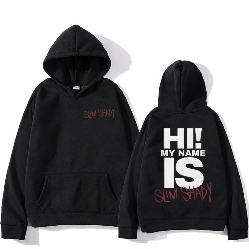 Eminem Slim Shady Hoodies Sudaderas Con Capucha Langarm Männer Frauen Sweatshirts mit Kapuze Sudaderas Fleece Unisex Pullover M schwarz von Joom DACH