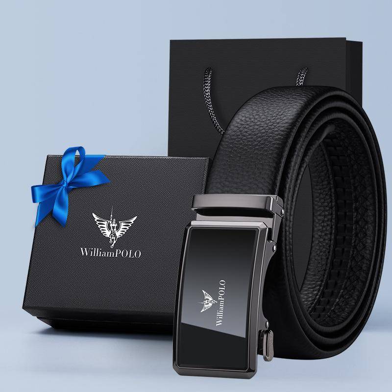 Emperor Belt Herren-Hosengürtel aus echtem Leder mit automatischer Schnalle, hochwertiges Business, vielseitige Oberschicht aus reinem Rindsleder, 2023 130cm von Joom DACH