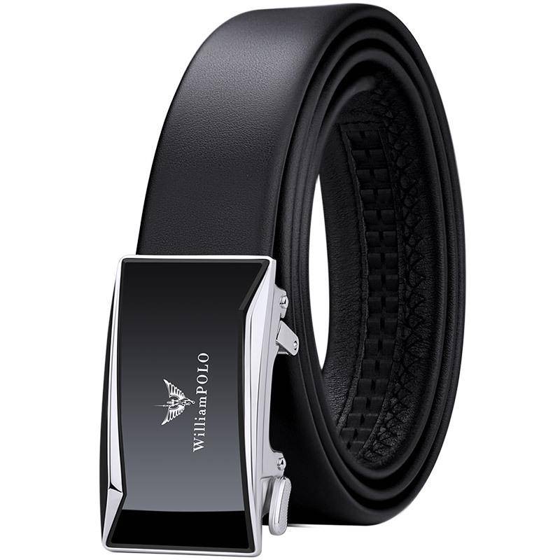 Emperor Herren-Ledergürtel, automatische Schnalle, Business-Gürtel, Herrengürtel aus reinem Rindsleder, Herrengürtel 105cm von Joom DACH