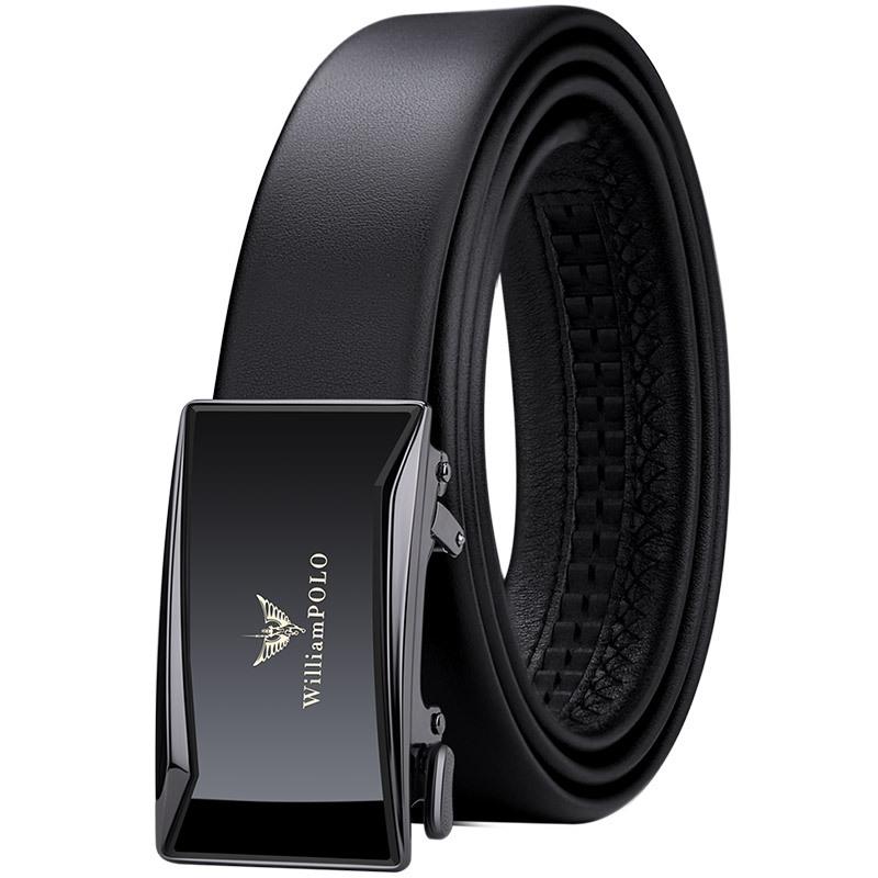 Emperor Herren-Ledergürtel, automatische Schnalle, Business-Gürtel, Herrengürtel aus reinem Rindsleder, Herrengürtel 130cm von Joom DACH