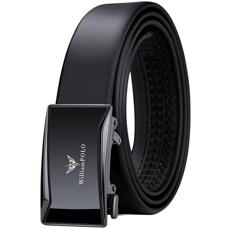 Emperor Herren-Ledergürtel, automatische Schnalle, Business-Gürtel, Herrengürtel aus reinem Rindsleder, Herrengürtel 130cm von Joom DACH