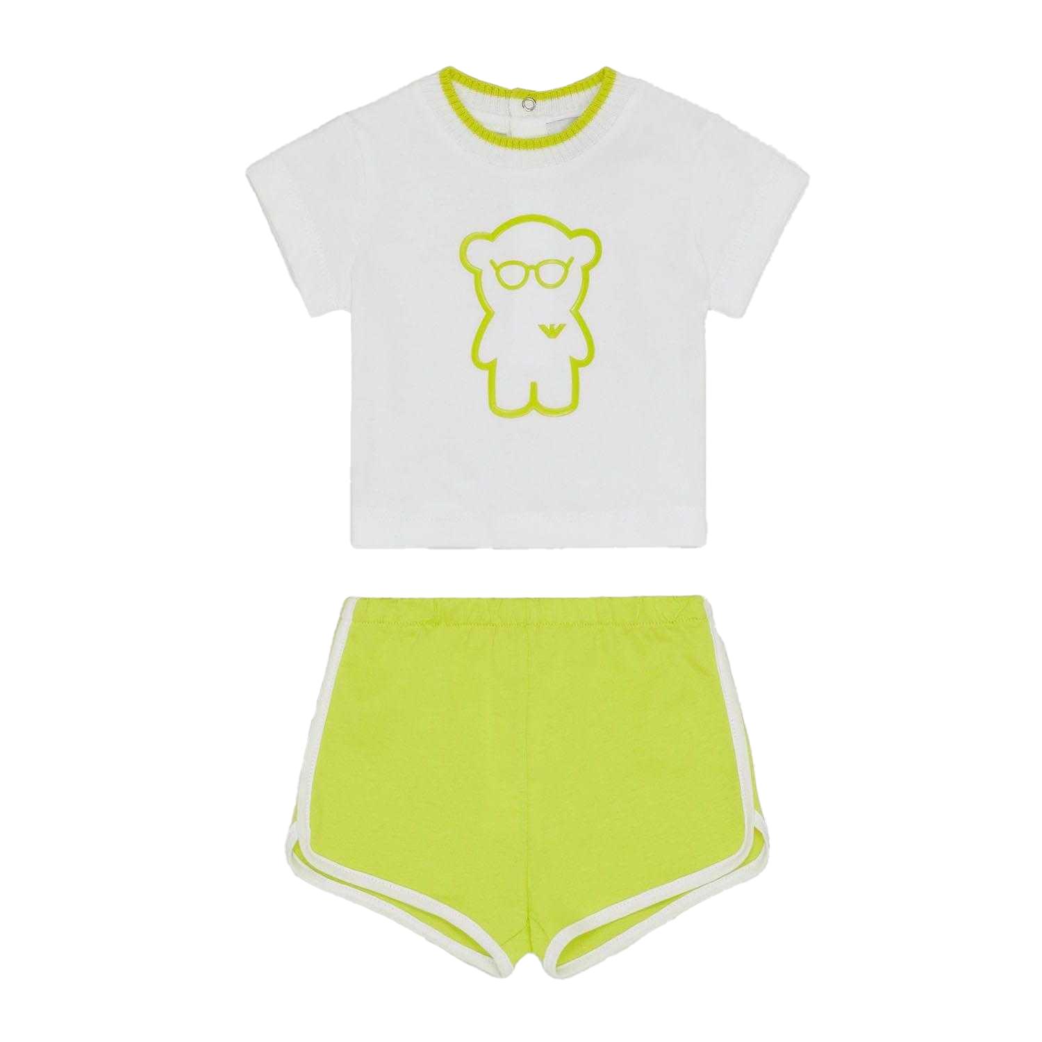 Emporio Armani Baby T-Shirt & Shorts Set 12 Months grün/weiß von Joom DACH