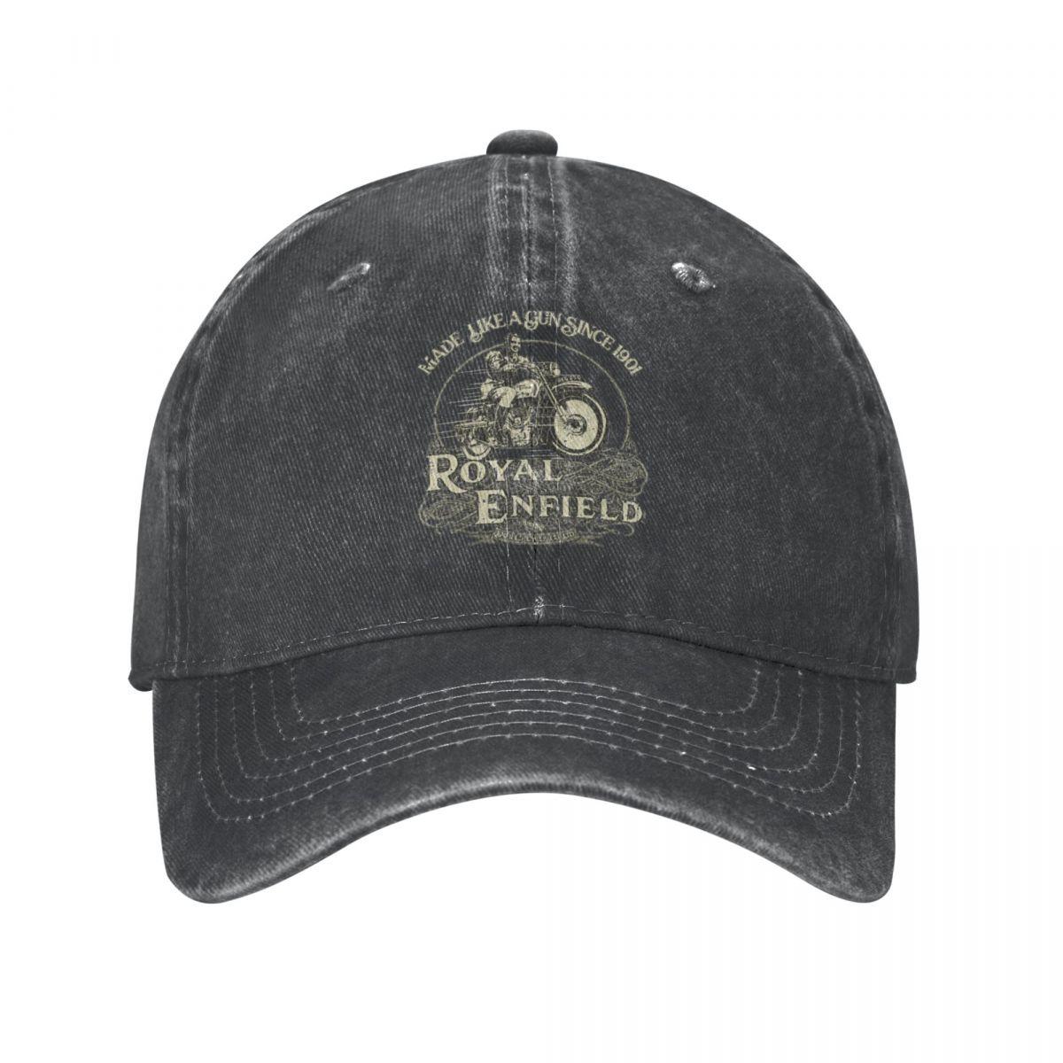 Enfield Cycle Co Ltd 1901 Männer Frauen Baseball Cap Royal Motorcycle Motor Race Distressed Denim Washed Cap Hut Sommer Geschenk Sonnenkappe One Size von Joom DACH