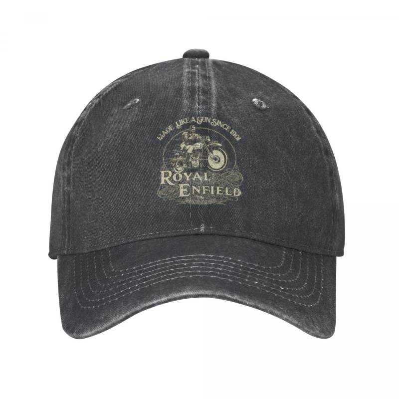 Enfield Cycle Co Ltd 1901 Männer Frauen Baseball Cap Royal Motorcycle Motor Race Distressed Denim Washed Cap Hut Sommer Geschenk Sonnenkappe One Size von Joom DACH