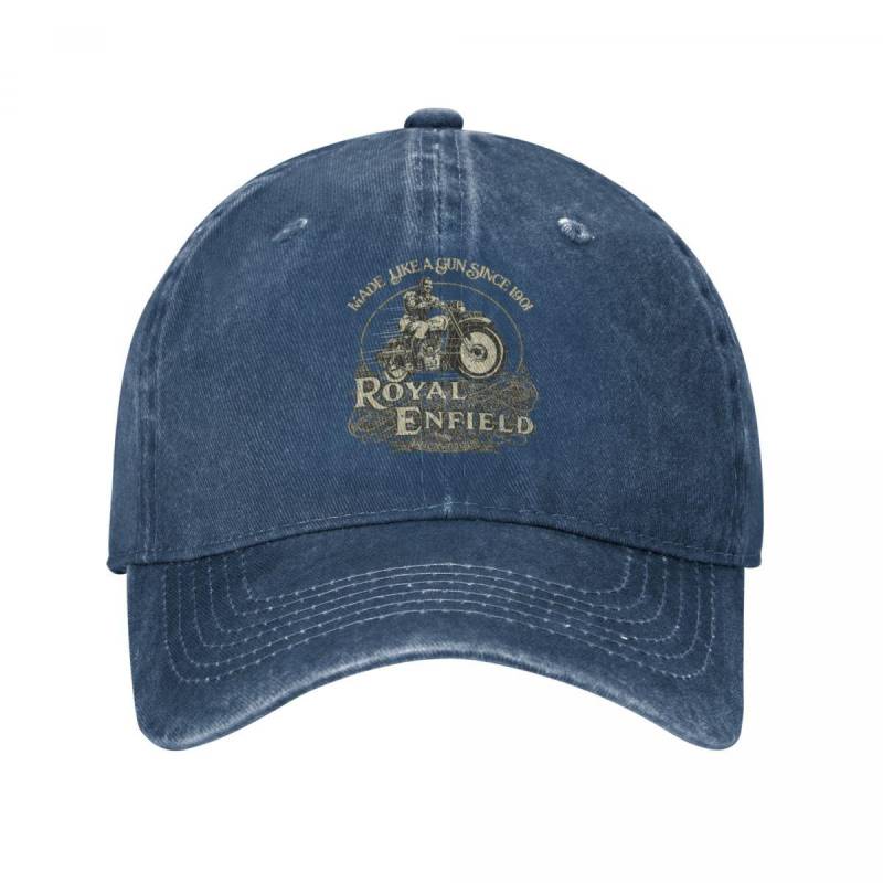 Enfield Cycle Co Ltd 1901 Männer Frauen Baseball Cap Royal Motorcycle Motor Race Distressed Denim Washed Cap Hut Sommer Geschenk Sonnenkappe One Size von Joom DACH
