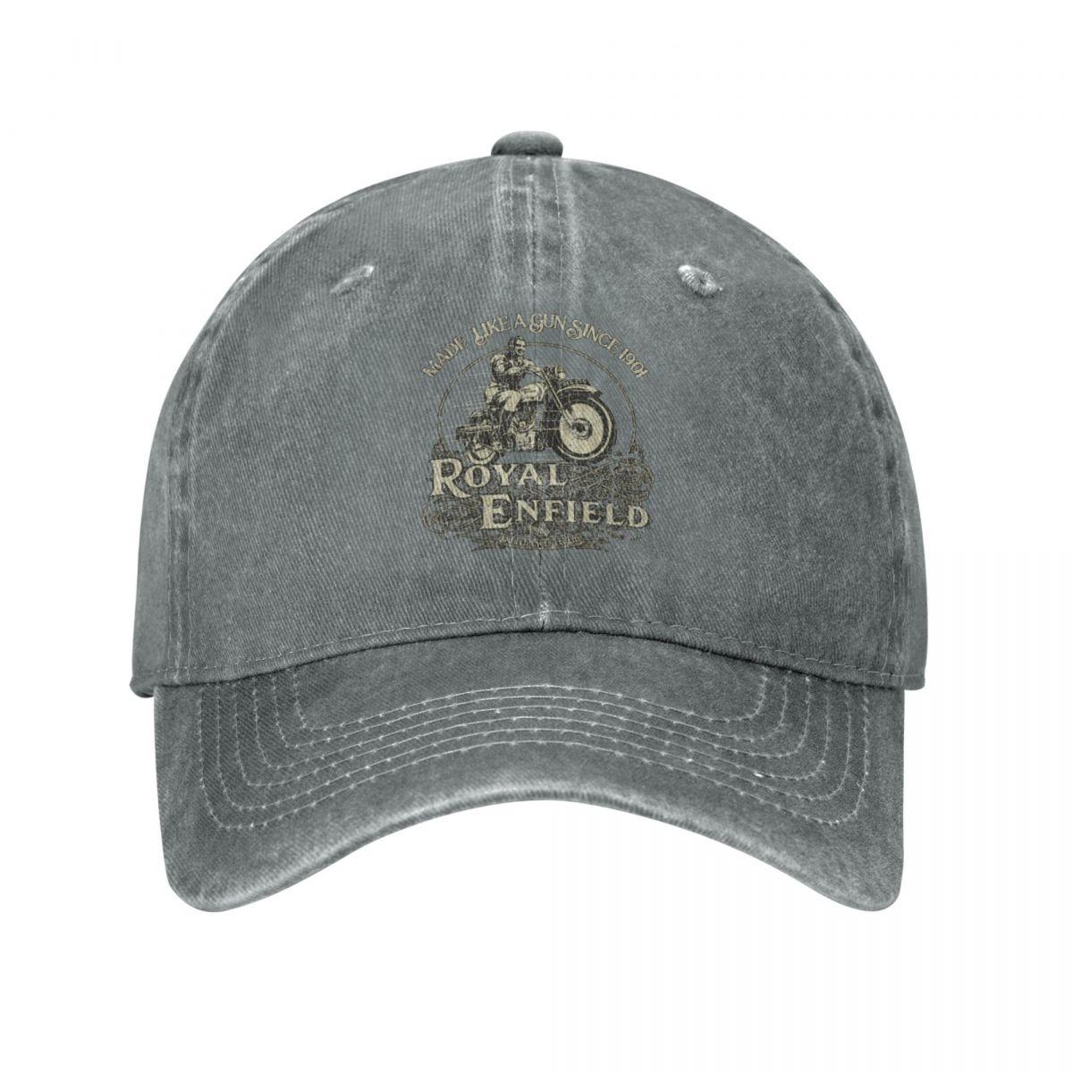 Enfield Cycle Co Ltd 1901 Männer Frauen Baseball Cap Royal Motorcycle Motor Race Distressed Denim Washed Cap Hut Sommer Geschenk Sonnenkappe One Size von Joom DACH