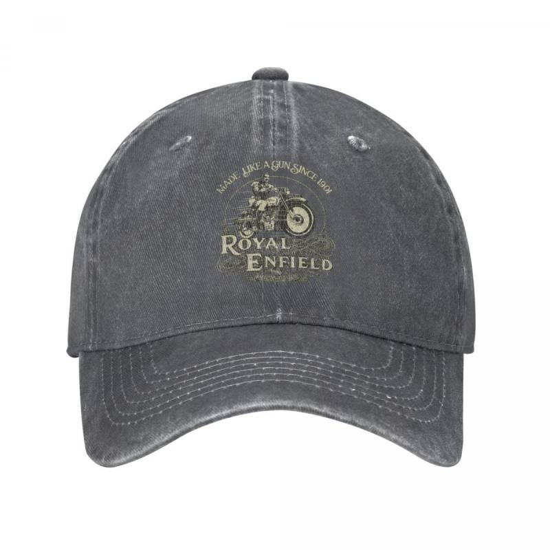 Enfield Cycle Co Ltd 1901 Männer Frauen Baseball Cap Royal Motorcycle Motor Race Distressed Denim Washed Cap Hut Sommer Geschenk Sonnenkappe One Size von Joom DACH