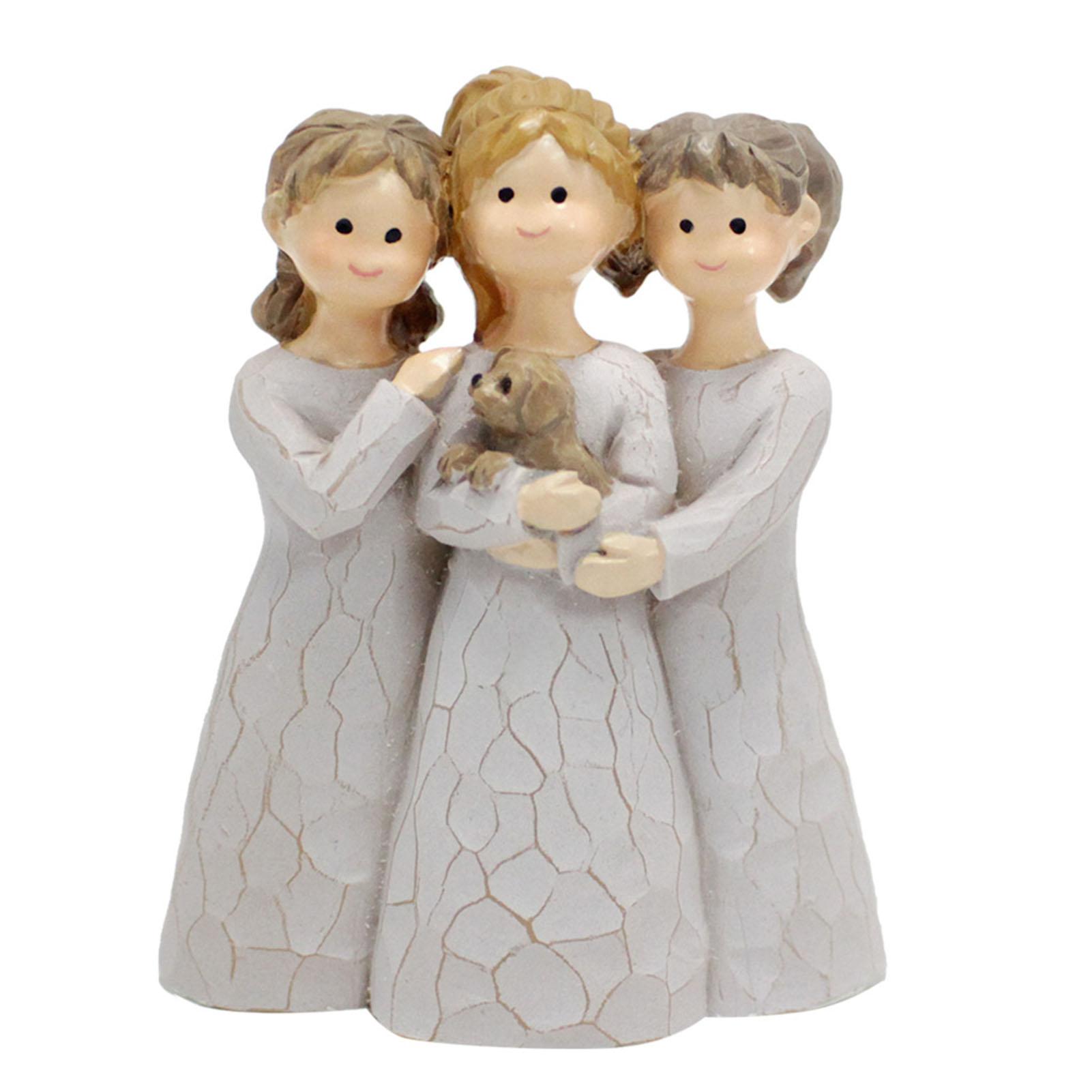 Engel Schwestern Figurine Memorial Freundschaft Harz Dekorative 3 Mädchen Engel Statue Ornament für Home von Joom DACH
