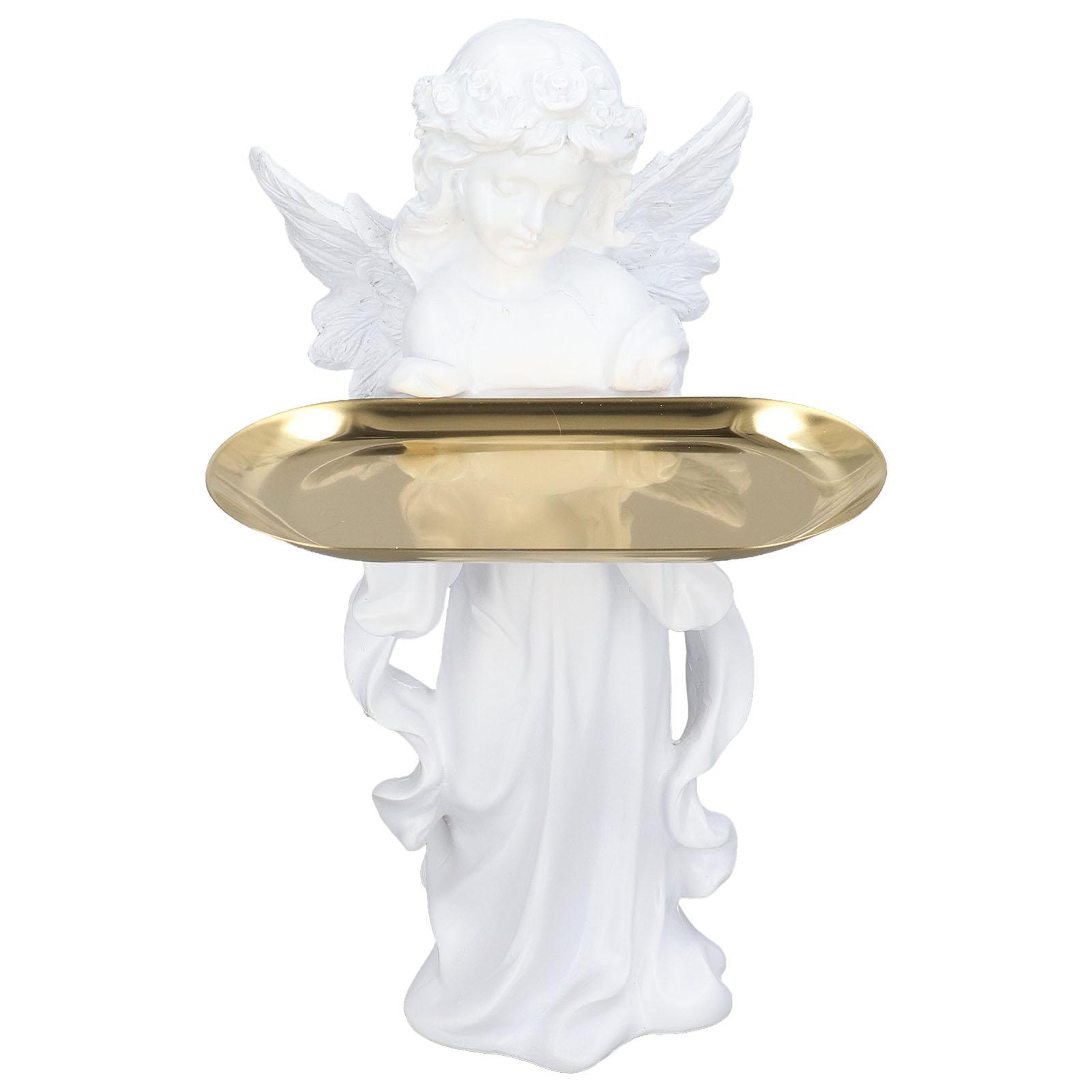 Engelfigur Synthetisches Harz Dekorative Schmuckaufbewahrung Engels-Skulptur mit Legierungsablage für von Joom DACH