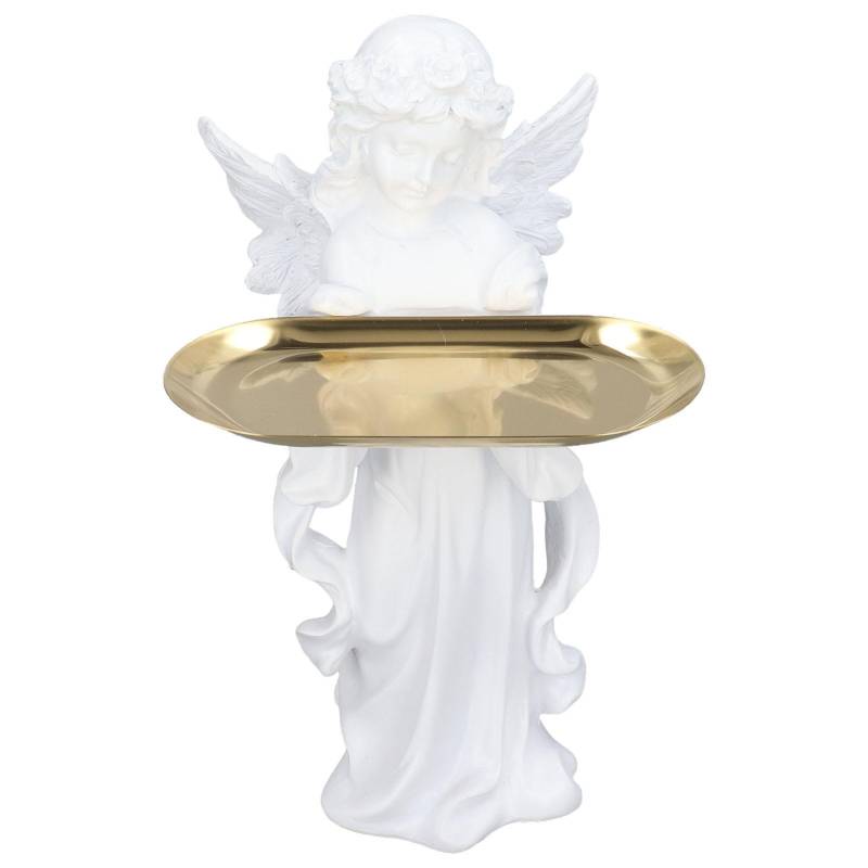 Engelfigur Synthetisches Harz Dekorative Schmuckaufbewahrung Engels-Skulptur mit Legierungsablage für von Joom DACH