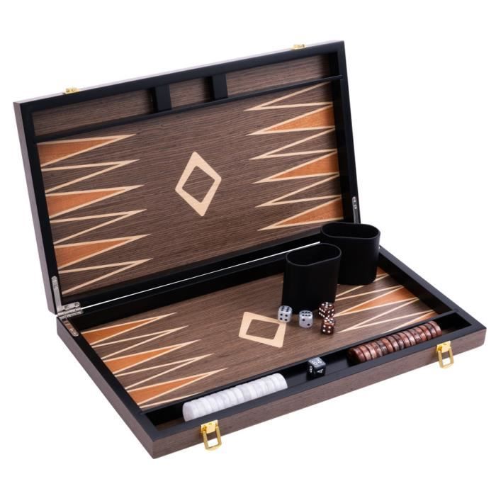 Engelhart – 250547 – Luxus-Backgammon – 18 Zoll – Wurzelholzfurnier und Lack von Joom DACH