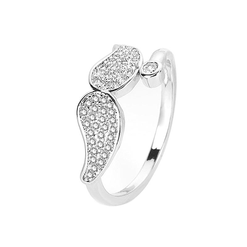 Engelsflügel Ring weibliche koreanische Mode Zirkonium voller Ring Ins Mädchen süße offenen Ring von Joom DACH