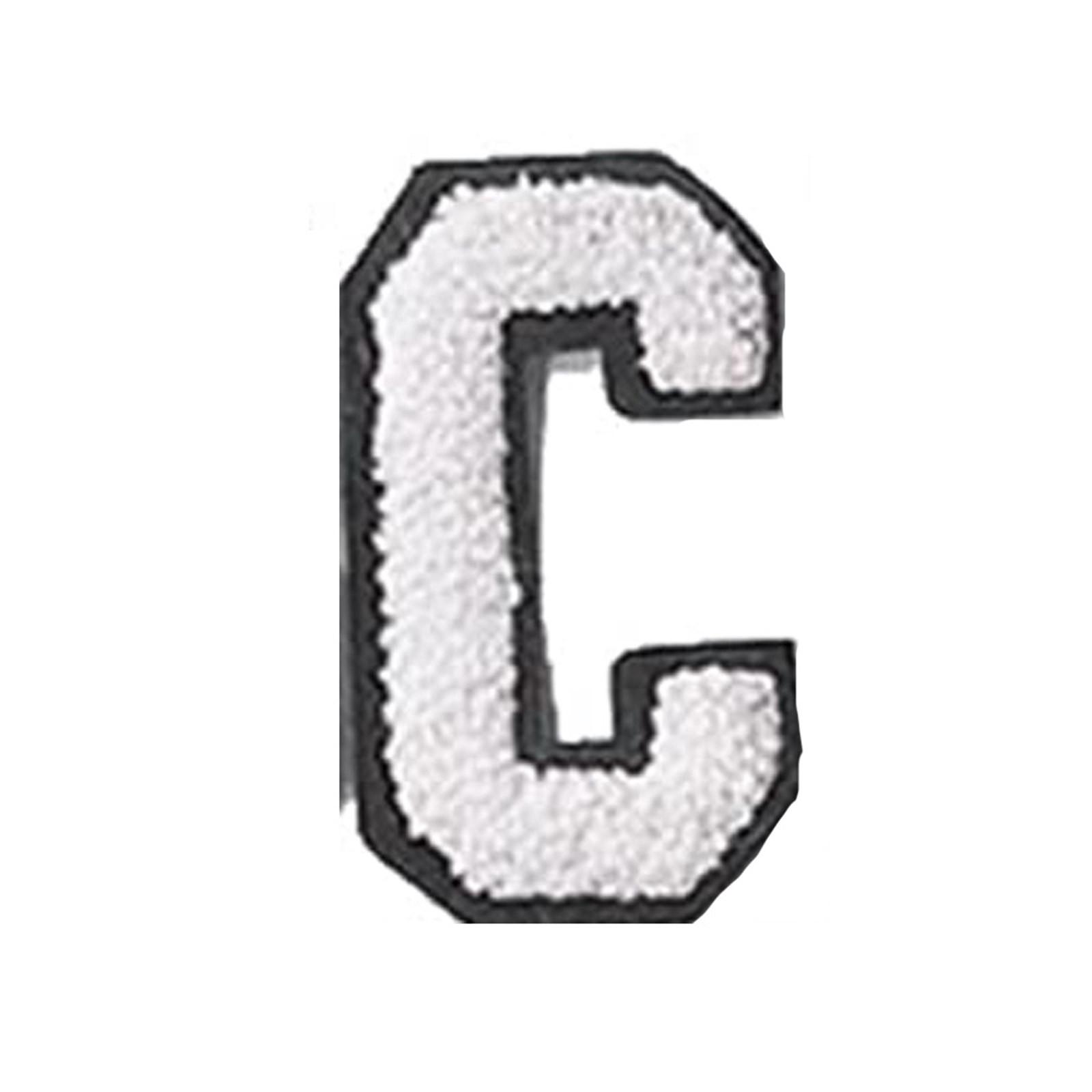 Englische Buchstaben Alphabet Handtuch bestickt Patches für Kinder Kleidung Taschen Jeans Nähen auf Zubehör DIY Name Patch Applikation C weiß von Joom DACH