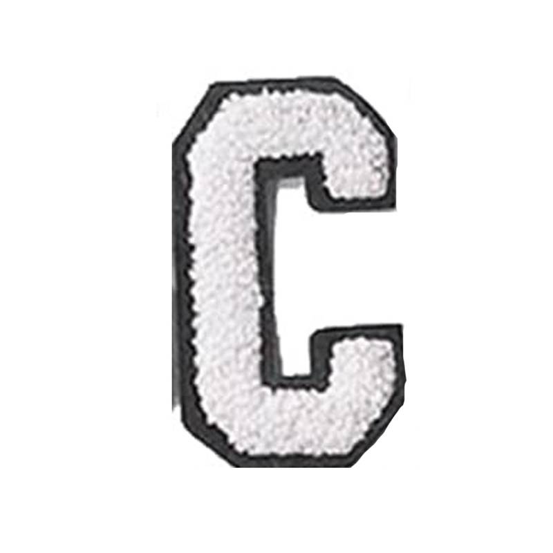 Englische Buchstaben Alphabet Handtuch bestickt Patches für Kinder Kleidung Taschen Jeans Nähen auf Zubehör DIY Name Patch Applikation C weiß von Joom DACH