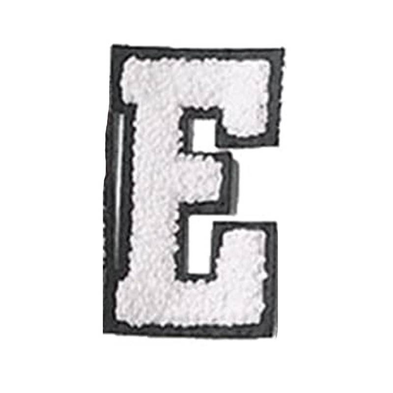 Englische Buchstaben Alphabet Handtuch bestickt Patches für Kinder Kleidung Taschen Jeans Nähen auf Zubehör DIY Name Patch Applikation E weiß von Joom DACH