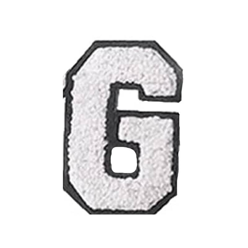 Englische Buchstaben Alphabet Handtuch bestickt Patches für Kinder Kleidung Taschen Jeans Nähen auf Zubehör DIY Name Patch Applikation G weiß von Joom DACH