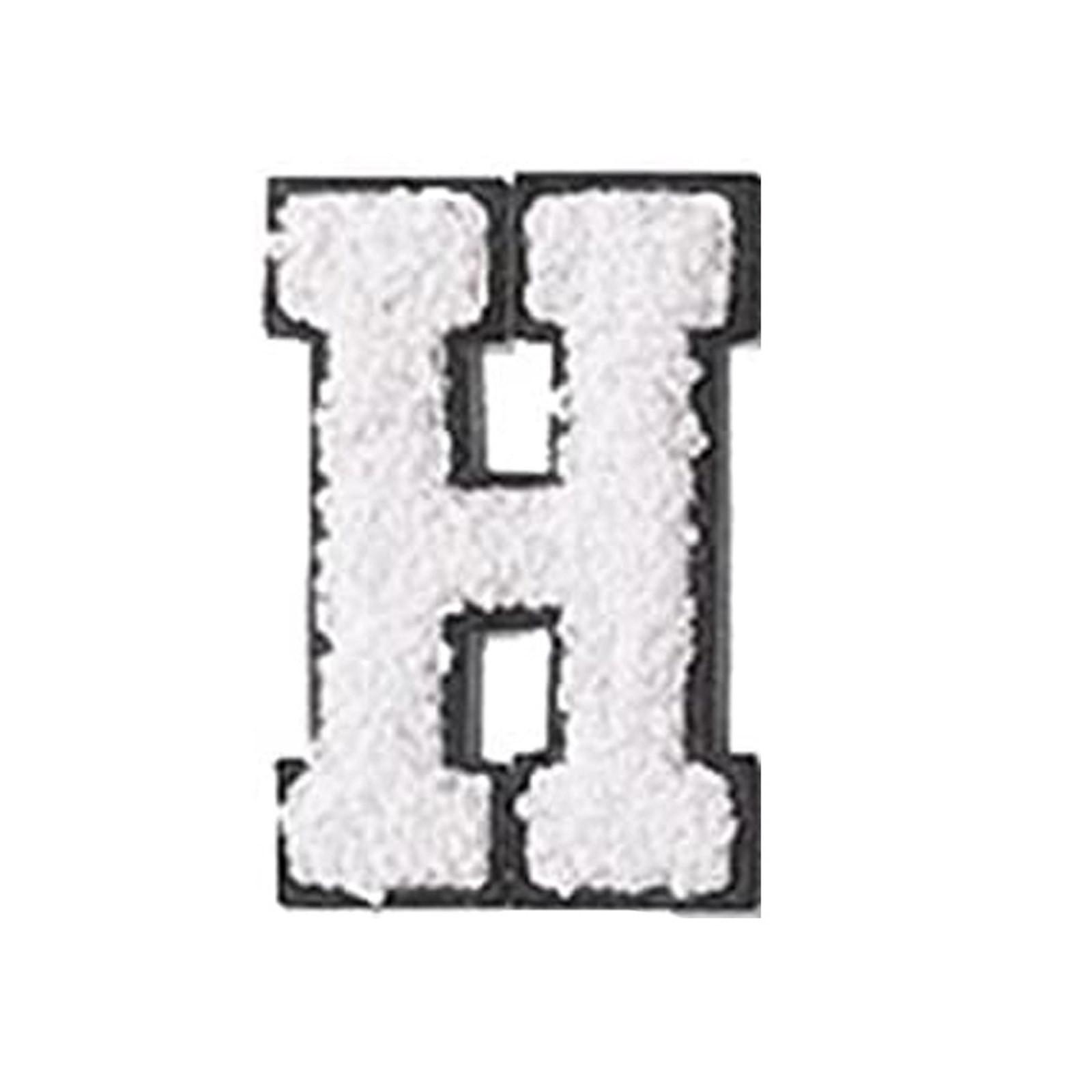 Englische Buchstaben Alphabet Handtuch bestickt Patches für Kinder Kleidung Taschen Jeans Nähen auf Zubehör DIY Name Patch Applikation H weiß von Joom DACH