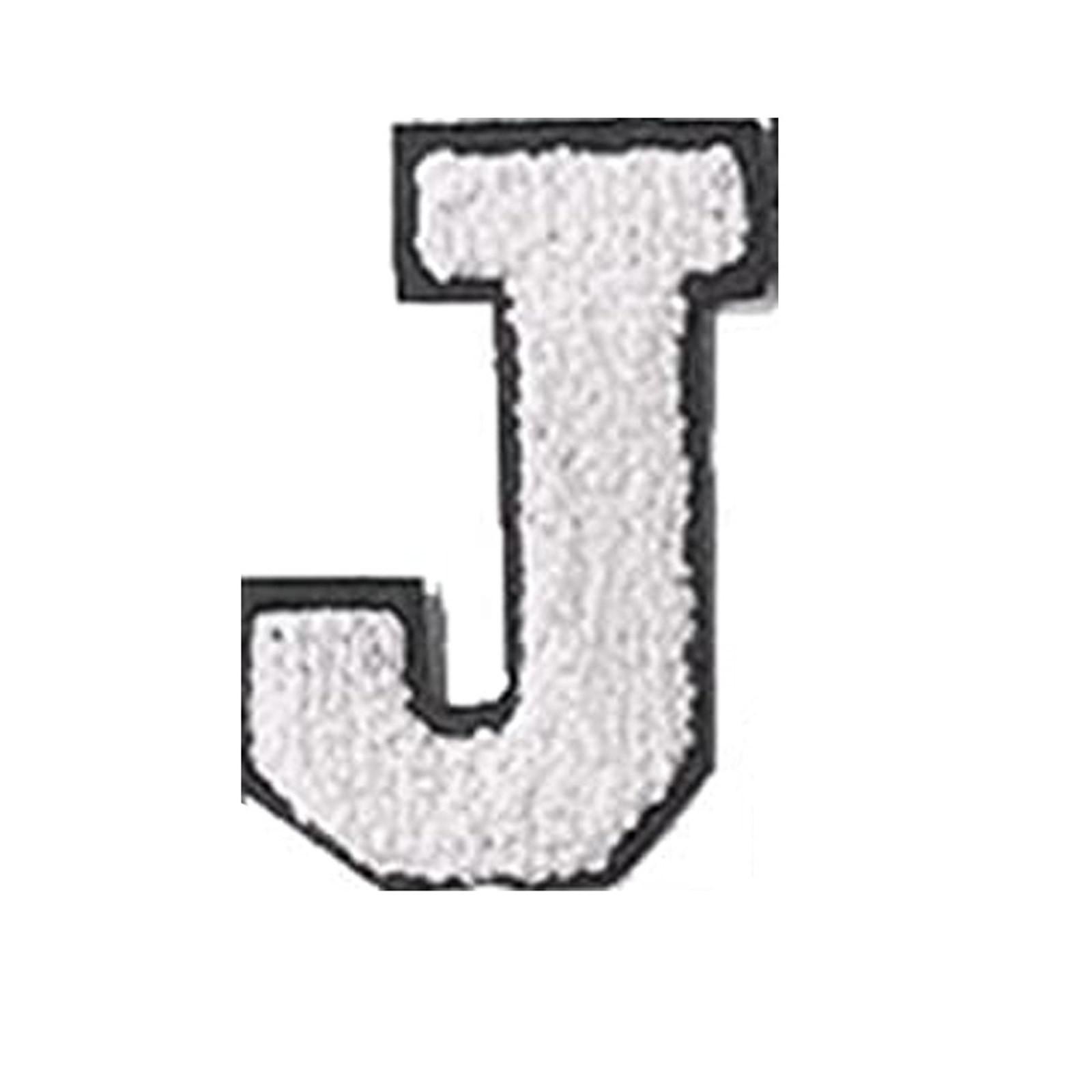 Englische Buchstaben Alphabet Handtuch bestickt Patches für Kinder Kleidung Taschen Jeans Nähen auf Zubehör DIY Name Patch Applikation J weiß von Joom DACH