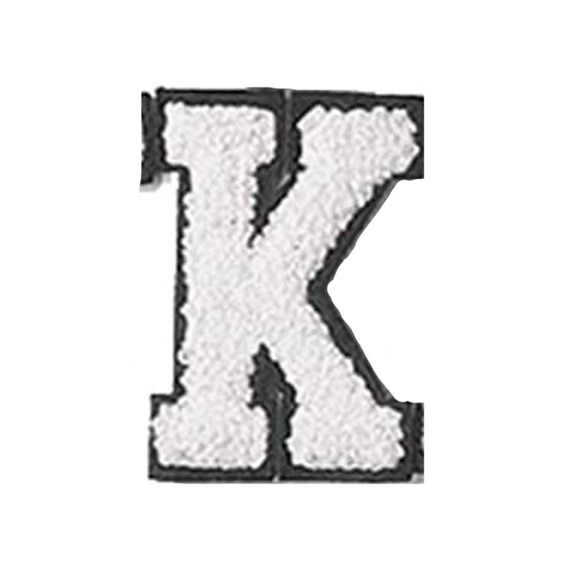 Englische Buchstaben Alphabet Handtuch bestickt Patches für Kinder Kleidung Taschen Jeans Nähen auf Zubehör DIY Name Patch Applikation K weiß von Joom DACH