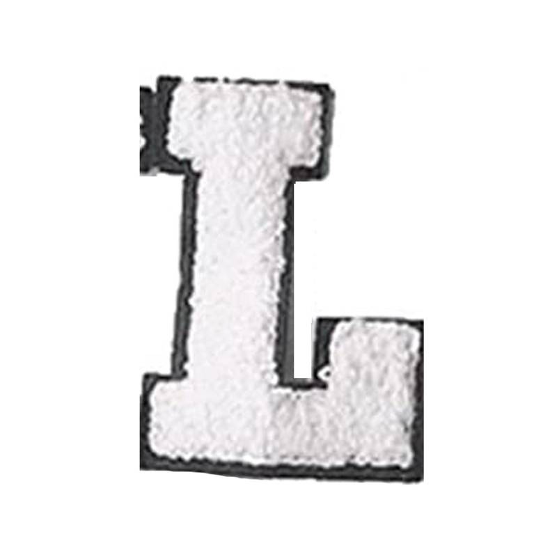 Englische Buchstaben Alphabet Handtuch bestickt Patches für Kinder Kleidung Taschen Jeans Nähen auf Zubehör DIY Name Patch Applikation L weiß von Joom DACH