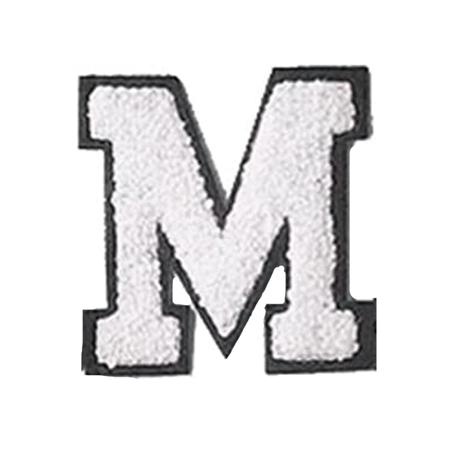 Englische Buchstaben Alphabet Handtuch bestickt Patches für Kinder Kleidung Taschen Jeans Nähen auf Zubehör DIY Name Patch Applikation M weiß von Joom DACH