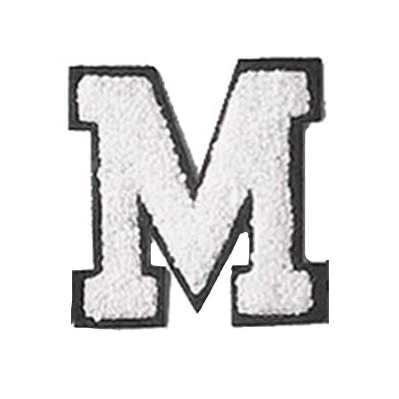Englische Buchstaben Alphabet Handtuch bestickt Patches für Kinder Kleidung Taschen Jeans Nähen auf Zubehör DIY Name Patch Applikation M weiß von Joom DACH