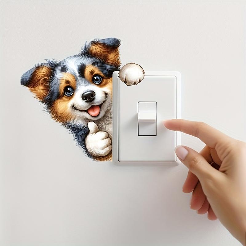 Entzückende Hunde-Muster-Aufkleber für Keramikoberflächen Selbstklebend Dekorativ Leicht glänzend Tierisches Thema WC-Sitzbezug Kunst mit Einzigartigem Design 1pc von Joom DACH