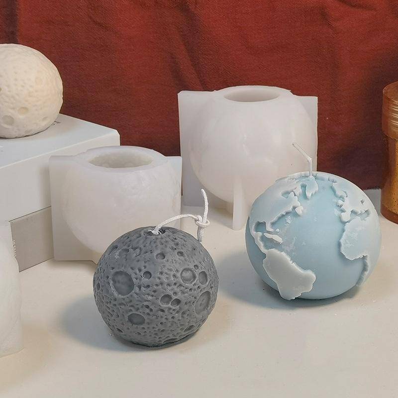Erde Mond Kerze Silikonform DIY Aromatherapie Kerze Gips Erde handgemachte Seifenmühle B von Joom DACH