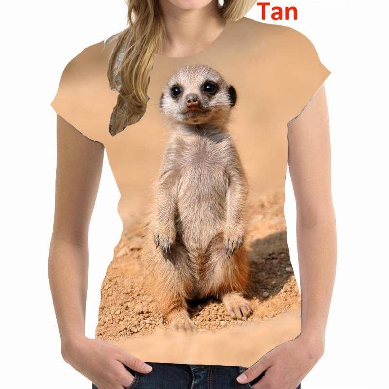 Erdmännchen Lustiges 3D-Druck-T-Shirt für Damen, lässiger Pullover, T-Shirt, Tops 6XL Erdmännchen Lustiges 3D-Druck-T-Shirt für Damen, lässiger Pullover, T-Shirt, Tops 6XL von Joom DACH