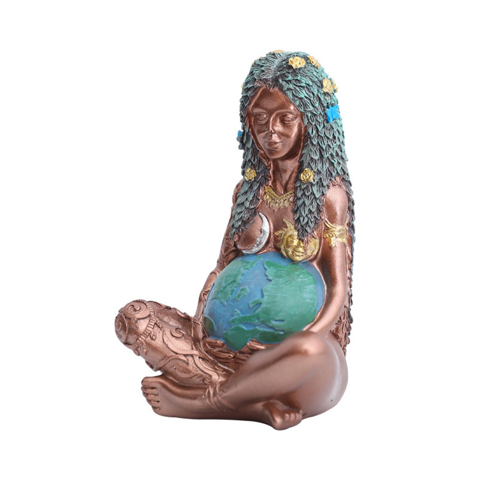 Erdmuttergöttin Statue Mutter Erde Göttin Gaia Statue Handbemalte Harzkunsthandwerk Mutter s L von Joom DACH