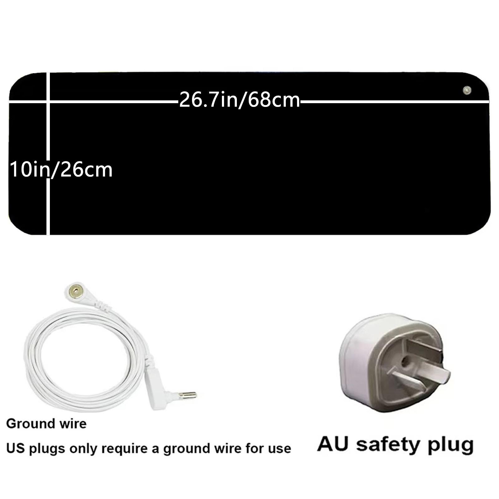 Erdungsmatten-Set mit 4,5 m Erdungskabel, Erdungspad für die Gesundheit, Erdungsbettmatte für Fußmatte, Computermatte, Schlafmatte, Haustiermatte (10  x 26,7 ) AU Plug schwarz von Joom DACH