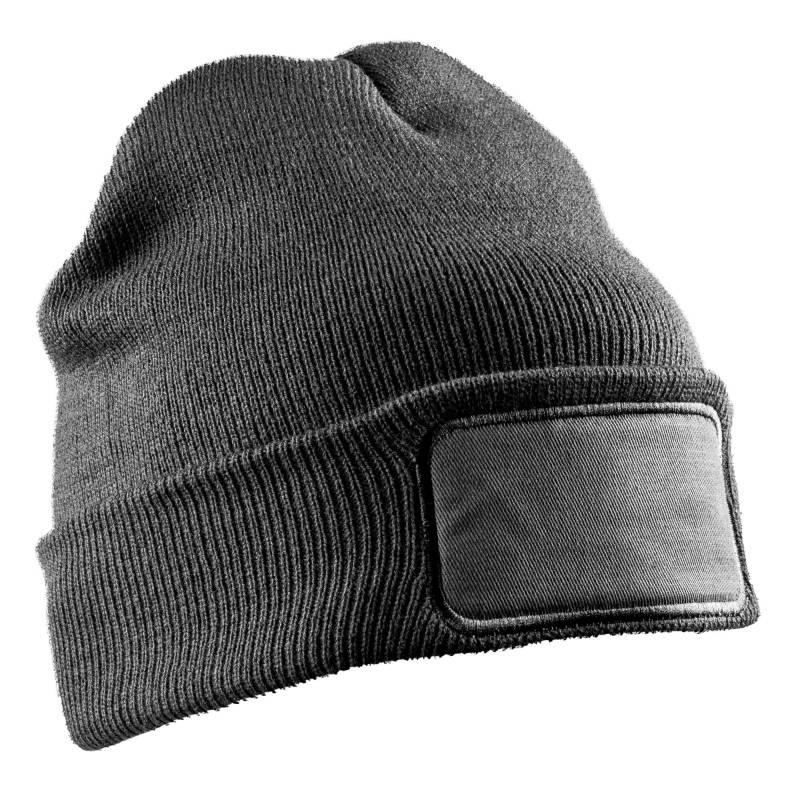 Ergebnis Winter Essentials Unisex-Erwachsene Double Knit Printer Patch Beanie One Size grau von Joom DACH