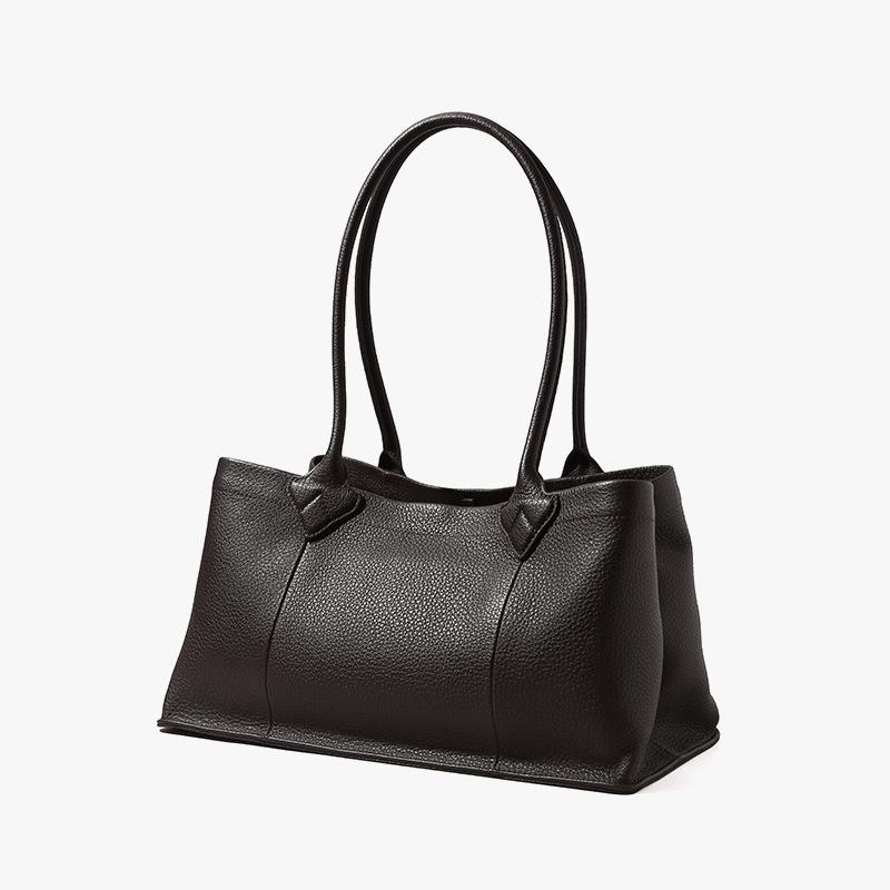 Erstklassige Leder-Tragetasche, Leder-Damentasche mit großem Fassungsvermögen, Pendler-Handtasche, Hochwertige Einzel-Schultertasche für Damen kaffeebraun von Joom DACH