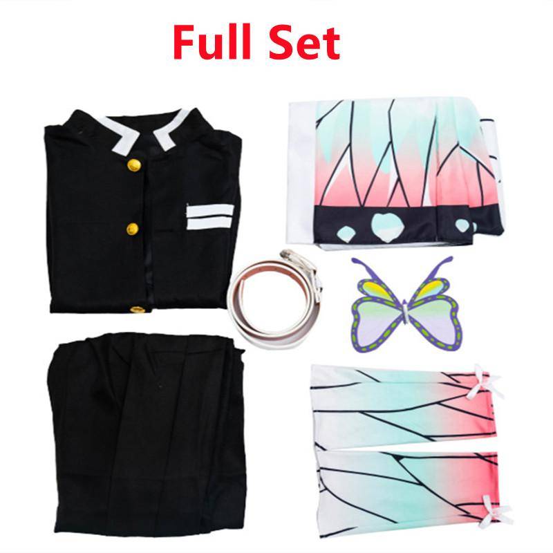 Erwachsene Kinder Anime Dämon Slayer Kimetsu No Yaiba Kochou Shinobu Cosplay Kostüm Kimono Halloween Kleidung 140cm von Joom DACH