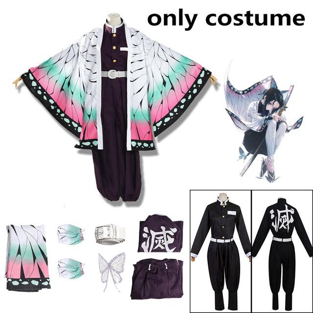 Erwachsene Kinder Anime Dämon Slayer Kimetsu No Yaiba Kochou Shinobu Cosplay Kostüm Kimono Halloween Kleidung M von Joom DACH