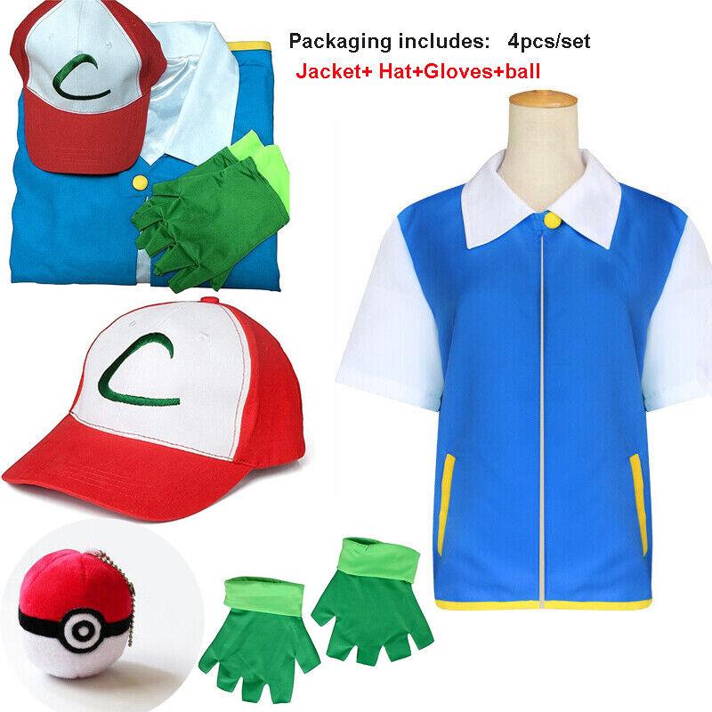 Erwachsene Kinder Cosplay Kostüm Jacke Handschuhe Hut Set Trainer Halloween Hoodie Kostüme Hemd Mädchen & Junge Frauen Männer Kleidung 4 Stück / komplettes Set M von Joom DACH