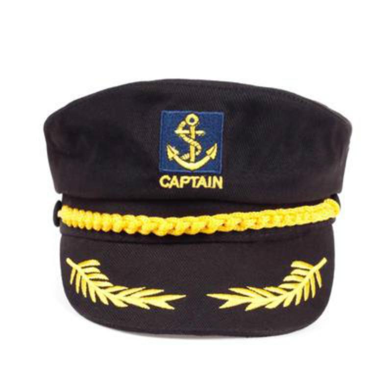 Erwachsene Yacht Militärhüte Boot Skipper Schiff Matrose Kapitän Kostüm Hut Verstellbare Kappe Baskenmützen Newsboy Caps Navy Marine Admiral für Männer Frauen schwarz von Joom DACH