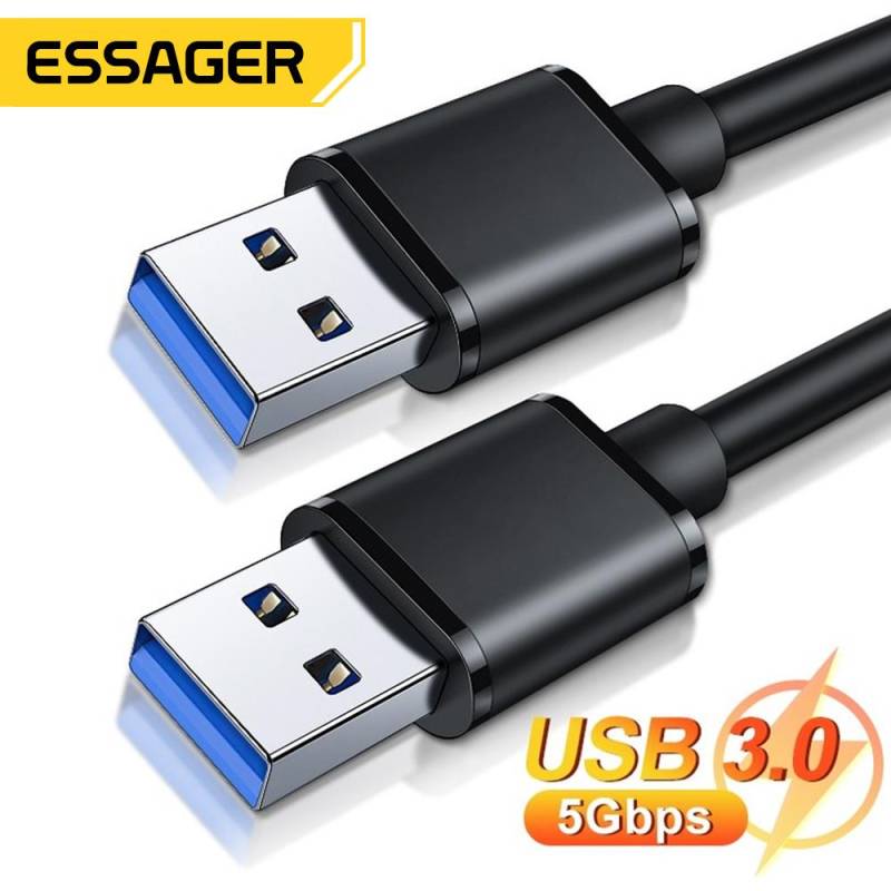 Essager USB-auf-USB-Verlängerungskabel Typ A Stecker auf Stecker USB 3.0 Extender für Heizkörperfestplatte Webcom USB3.0-Verlängerungskabel USB 2.0(0.5M) schwarz von Joom DACH