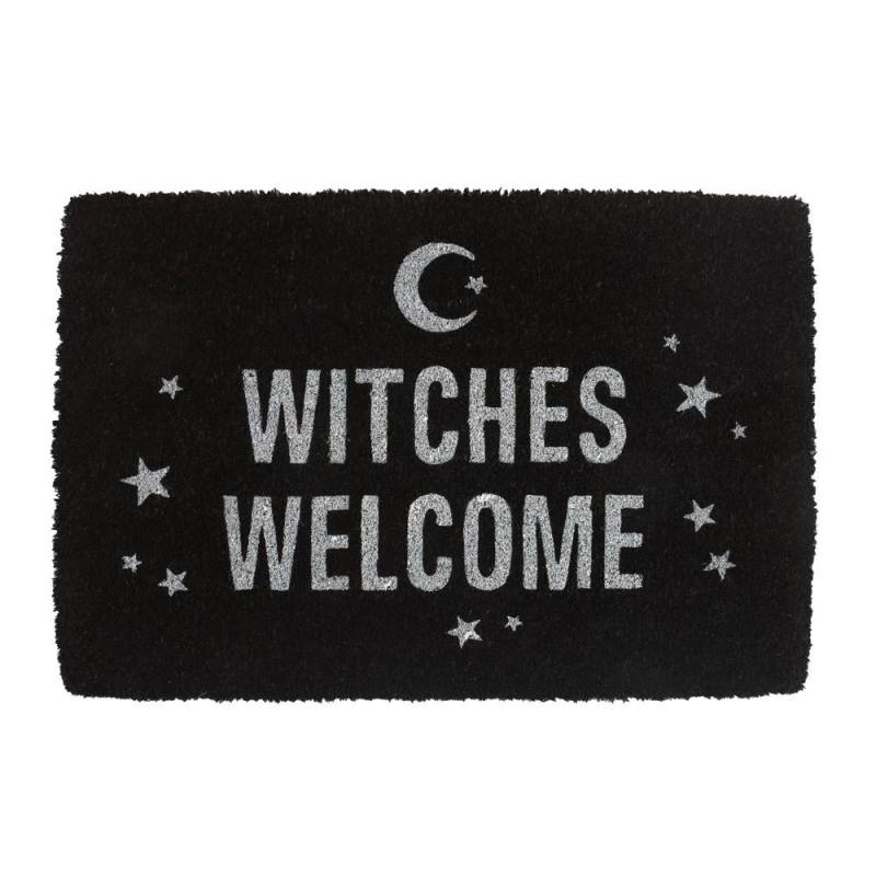 Etwas andere Hexen-Willkommens-Fußmatte One Size weiß/schwarz von Joom DACH