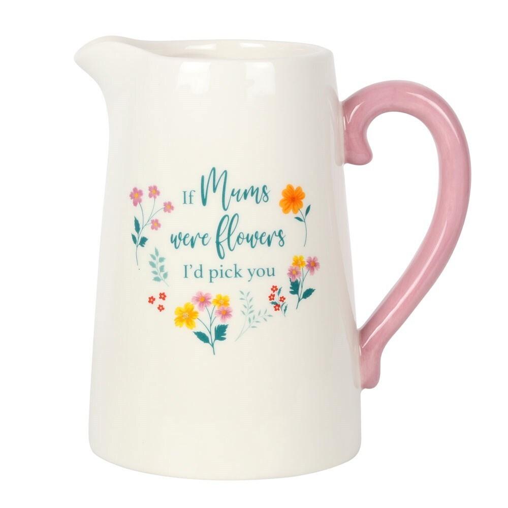 Etwas anderes, wenn Mütter Blumen waren Keramikkrug One Size rosa/weiß von Joom DACH