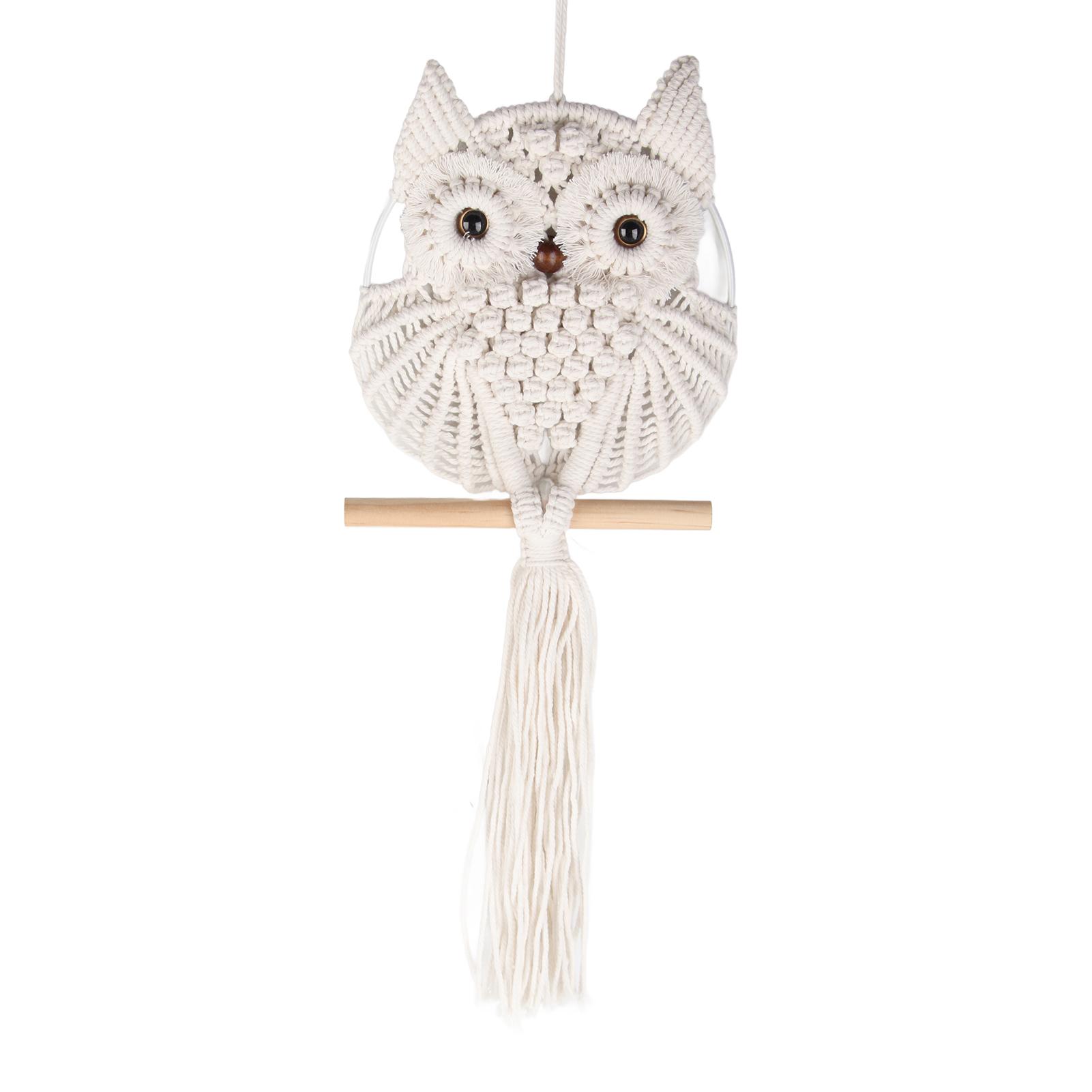 Eule Makramee Wandbehang Handgewebt Boho Wandteppich Eule Makramee Wand Kunst Dekor für Wohnzimmer von Joom DACH