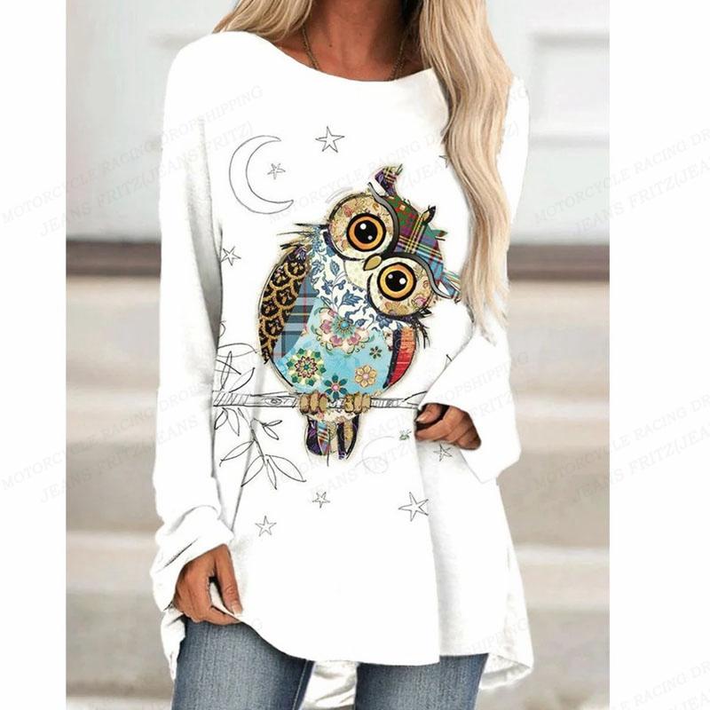 Eule T-Shirt Frauen T-Shirt Frauen Mode T-Shirt Tier T-Shirt Langarm Tops Tees Essential Tops Kawaii Tunika Damen Kleidung L Eule T-Shirt Frauen T-Shirt Frauen Mode T-Shirt Tier T-Shirt Langarm Tops Tees Essential Tops Kawaii Tunika Damen Kleidung L von Joom DACH