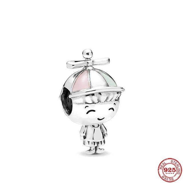 Europa 925 Sterling Silber Familie Charm Fit Original Armband Schmuck Anhänger Junge Mädchen Funkelnde Mutter Perle Schwestern Baumeln von Joom DACH